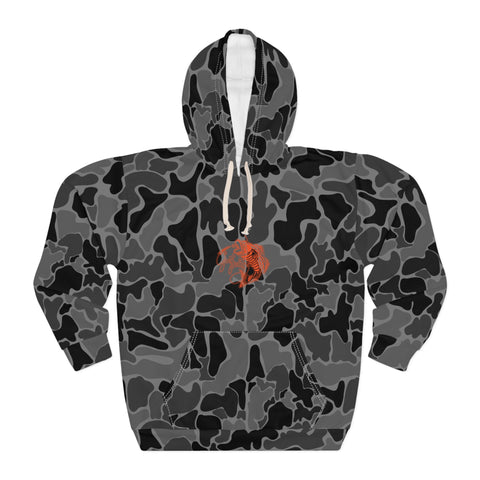 Striper BLk Camo Fish Unisex Hoodie, Outdoor Wear, Fishing Gift, Hunting Apparel, Cozy Sweatshirt, Nature Lover Hoodie