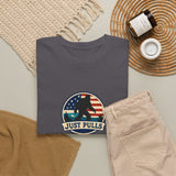 Just Pulls Bigfoot Shirt – American Flag Bigfoot Graphic Tee