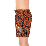 Orange Camo Men's Mid-Length Fish Swim Shorts (AOP)