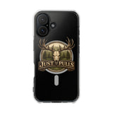 Clear Magnetic Phone Case — 'Just Pulls' Deer Skull Hunting Design