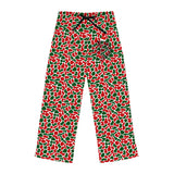 Christmas Print Pajama Pants — Red & Green Holiday Lounge Pants for Women