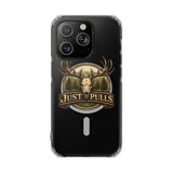 Clear Magnetic Phone Case — 'Just Pulls' Deer Skull Hunting Design