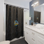 YF Camo Shower Curtain with Boat Design, Just Pulls, Unique Bathroom Decor, Fun Gifts for Fishing Lovers, Outdoor Theme