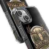 Clear Magnetic Phone Case — 'Just Pulls' Deer Skull Hunting Design