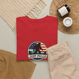 Just Pulls Bigfoot Shirt – American Flag Bigfoot Graphic Tee