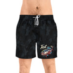 BlueFin Tuna Camo Print Men's Mid-Length Swim Shorts (AOP)