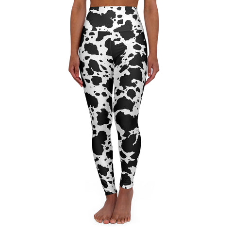 Cow Print High Waisted Yoga Leggings (AOP)