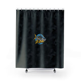 YF Camo Shower Curtain with Boat Design, Just Pulls, Unique Bathroom Decor, Fun Gifts for Fishing Lovers, Outdoor Theme