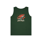 Fishing Vibes Unisex Heavy Cotton Tank Top, Summer Apparel, Outdoor Wear, Gift for Fishermen, Beach Day Outfit, Casual Style