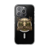 Clear Magnetic Phone Case — 'Just Pulls' Deer Skull Hunting Design