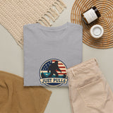 Just Pulls Bigfoot Shirt – American Flag Bigfoot Graphic Tee
