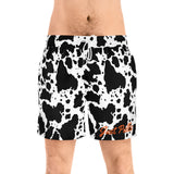 Cow Print Men's Mid-Length Swim Shorts (AOP)