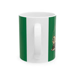 Eco-Friendly Ceramic Mug - Perfect for Coffee Lovers, Retro Design with Nature Elements