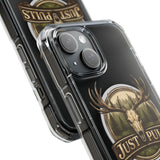 Clear Magnetic Phone Case — 'Just Pulls' Deer Skull Hunting Design