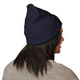 Rest Bells Embroidered Cuffed Beanie — Classic Knit Winter Hat