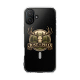 Clear Magnetic Phone Case — 'Just Pulls' Deer Skull Hunting Design