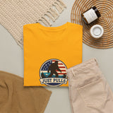 Just Pulls Bigfoot Shirt – American Flag Bigfoot Graphic Tee