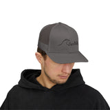 Trucker Cap — Minimalist Wave Logo "Just Kulls" Mesh Snapback
