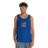 Fishing Vibes Unisex Heavy Cotton Tank Top, Summer Apparel, Outdoor Wear, Gift for Fishermen, Beach Day Outfit, Casual Style