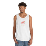 Fishing Vibes Unisex Heavy Cotton Tank Top, Summer Apparel, Outdoor Wear, Gift for Fishermen, Beach Day Outfit, Casual Style
