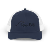 Trucker Cap — Minimalist Wave Logo "Just Kulls" Mesh Snapback