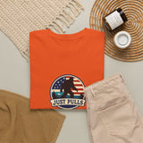 Just Pulls Bigfoot Shirt – American Flag Bigfoot Graphic Tee