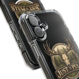 Clear Magnetic Phone Case — 'Just Pulls' Deer Skull Hunting Design