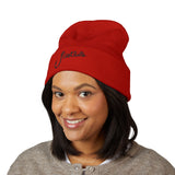 Rest Bells Embroidered Cuffed Beanie — Classic Knit Winter Hat