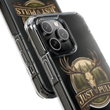 Clear Magnetic Phone Case — 'Just Pulls' Deer Skull Hunting Design
