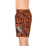 Orange Camo Men's Mid-Length Fish Swim Shorts (AOP)