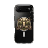 Clear Magnetic Phone Case — 'Just Pulls' Deer Skull Hunting Design