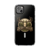Clear Magnetic Phone Case — 'Just Pulls' Deer Skull Hunting Design