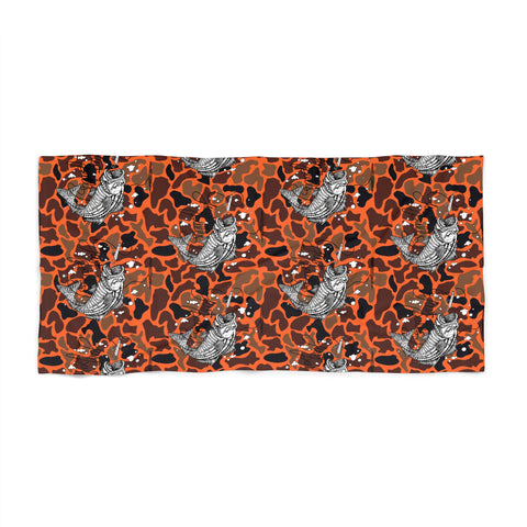 Orange Camo Beach Towel