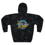 YF Blue Camo Fish Unisex Hoodie, Outdoor Wear, Fishing Gift, Hunting Apparel, Cozy Sweatshirt, Nature Lover Hoodie