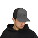 Trucker Cap — Minimalist Wave Logo "Just Kulls" Mesh Snapback