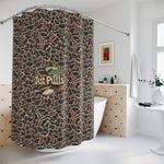 Duck Camo Shower Curtain with Boat Design, Just Pulls, Unique Bathroom Decor, Fun Gifts for Fishing Lovers, Outdoor Theme
