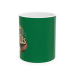 Eco-Friendly Ceramic Mug - Perfect for Coffee Lovers, Retro Design with Nature Elements