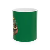 Eco-Friendly Ceramic Mug - Perfect for Coffee Lovers, Retro Design with Nature Elements