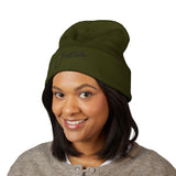 Rest Bells Embroidered Cuffed Beanie — Classic Knit Winter Hat