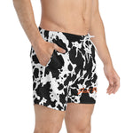 Cow Print Swim Trunks