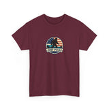 Just Pulls Bigfoot Shirt – American Flag Bigfoot Graphic Tee