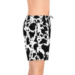 Cow Print Men's Mid-Length Swim Shorts (AOP)