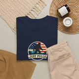 Just Pulls Bigfoot Shirt – American Flag Bigfoot Graphic Tee