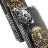Clear Magnetic Phone Case — 'Just Pulls' Deer Skull Hunting Design