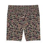 Duck Camo Trendy Workout Shorts for Women, Sporty Activewear, Gym Shorts, Cow Print Activewear, Fun Fitness Outfit