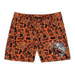 Orange Camo Men's Mid-Length Fish Swim Shorts (AOP)