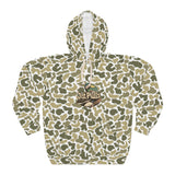 Camo Duck Unisex Hoodie, Outdoor Wear, Fishing Gift, Hunting Apparel, Cozy Sweatshirt, Nature Lover Hoodie