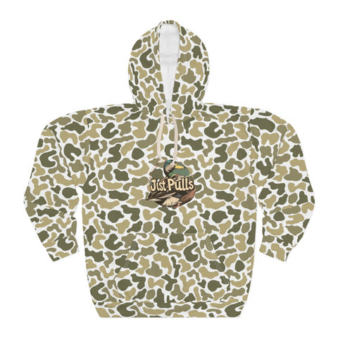 Camo Duck Unisex Hoodie, Outdoor Wear, Fishing Gift, Hunting Apparel, Cozy Sweatshirt, Nature Lover Hoodie
