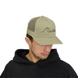Trucker Cap — Minimalist Wave Logo "Just Kulls" Mesh Snapback