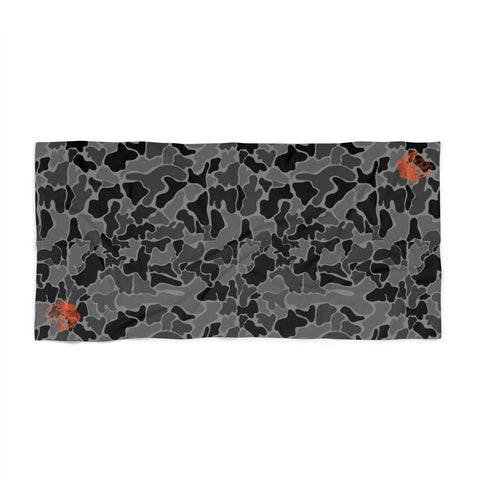 Black Camo Fish Beach Towel